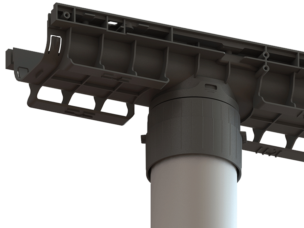 Лоток водоотводный пластиковый BASE DN100 H80 с решеткой чугунной щелевой класс нагрузки C250